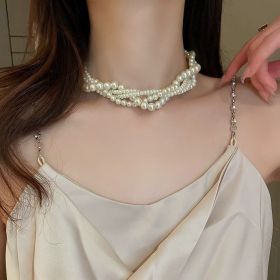 Women's Fashion Temperament Long Pearl Pendant Necklace (Style: 4 Style)