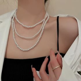 Women's Fashion Temperament Long Pearl Pendant Necklace (Style: 15 Style)