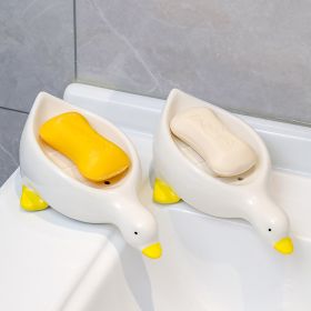 Cute Duck Soap Dish, 2Pcs Ceramic Soap Dish with Draining (Style: set 1)