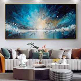 Handmade Oil Painting Nebula oil Painting On Canvas Original Abstract Colorful Starry Painting Textured Cloud Art Custom Large Wall Art Living room Wa (Style: 1, size: 40x80cm)