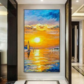 Handmade Oil Painting Modern Oil Painting On Canvas Abstract Oil Painting Hand Painted Large Wall Art For Living Room Hallway Bedroom Luxurious Decora (Style: 1, size: 50x100cm)