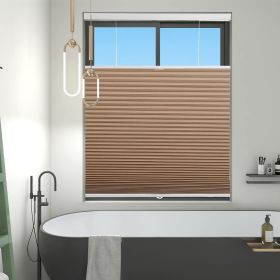 WELLSOURCE Blackout Cellular Shades Cordless, Top Down Bottom Up Blinds for Windows, 1.5" Single Cell Pleated Honeycomb Window Shades for Bedroom (Color: Blackout-Brown, size: CONTACT US)