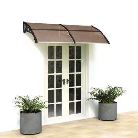 200 x 96cm Household Application Door & Window Awnings Brown Board & Black Holder (Color: brown)