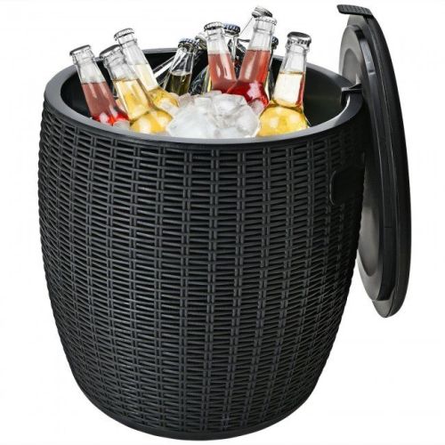 9.5 Gallon 4-in-1 Patio Rattan Cool Bar Cocktail Table Side Table XH 9.5 Gallon 4-in-1 Patio Rattan Cool Bar Cocktail Table Side Table XH